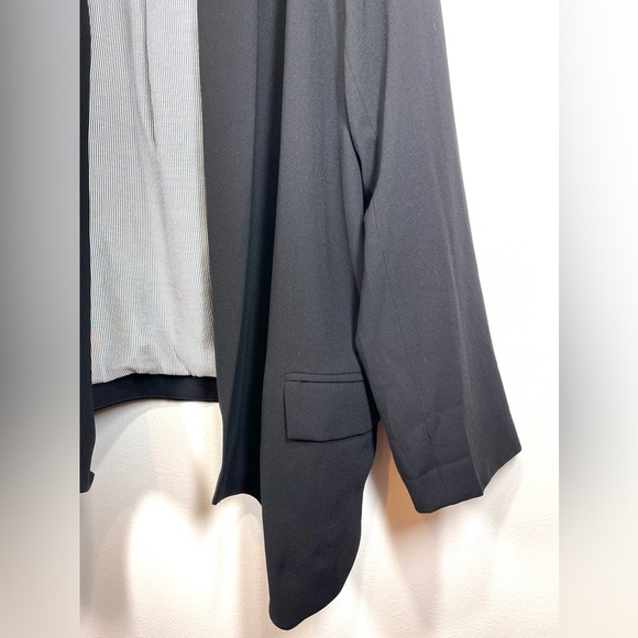 Cartonnier Women’s Black Single Breasted Open Front Blazer Size Large - Picture 3 of 9